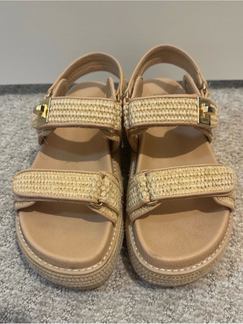 Steve Madden Neutral Tan Braided Strap Sandals
